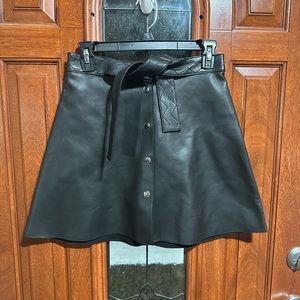 Ladies Maje leather black skirt
